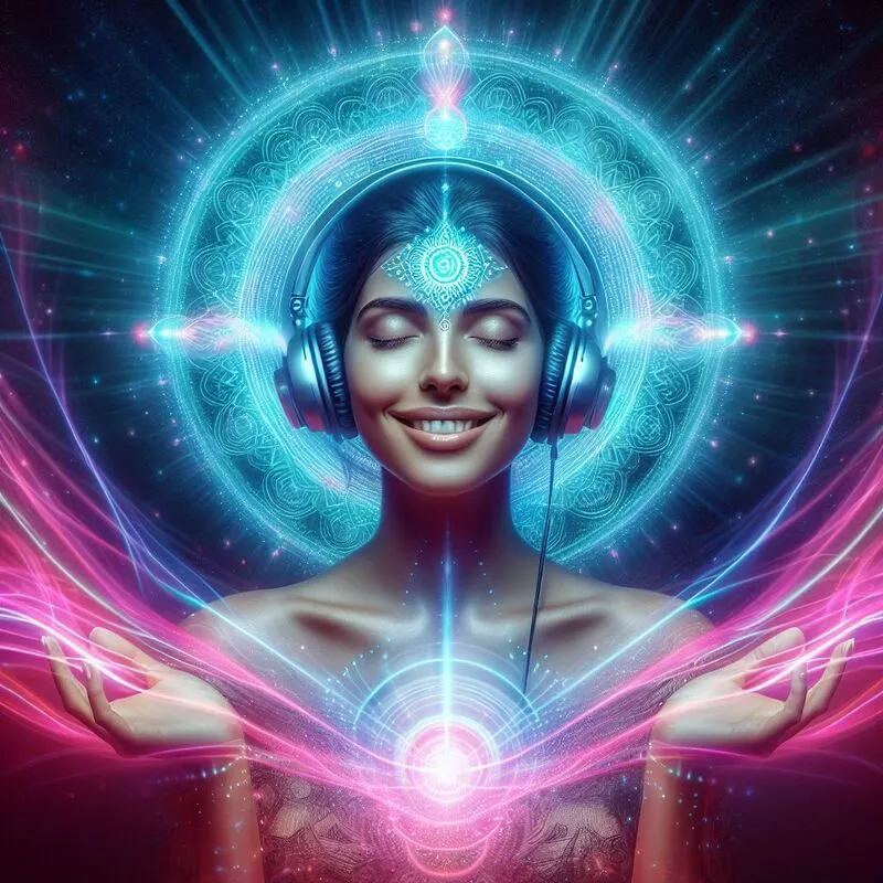 Frau mit Kopfhörern – symbolisiert meditative Wirkung von Silent Subliminals auf das Unterbewusstsein