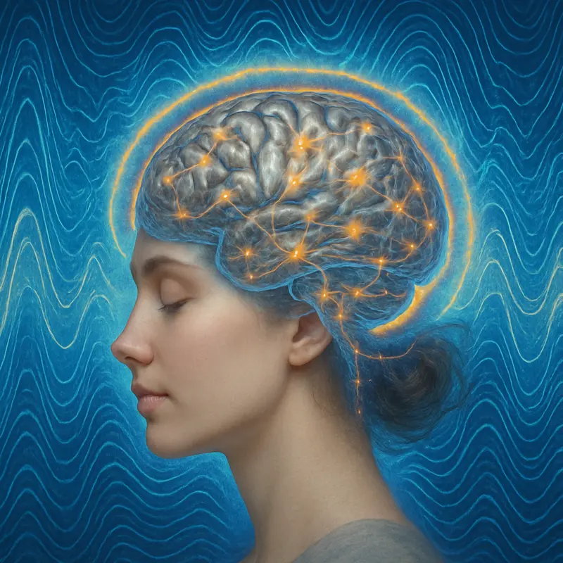 Gehirn mit neuronaler Aktivität – Symbol für unbewusste Reize und Silent Subliminals