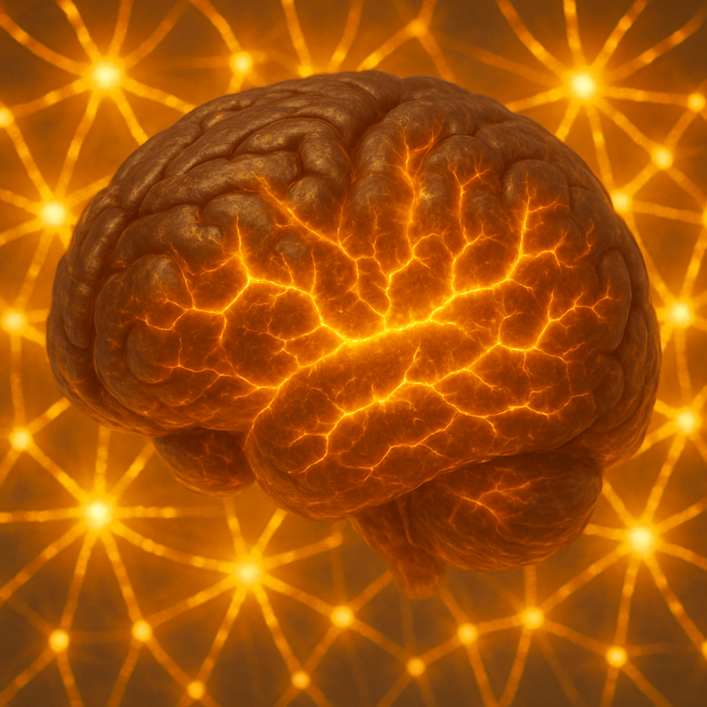 Gehirn Synapsen Orange PNG